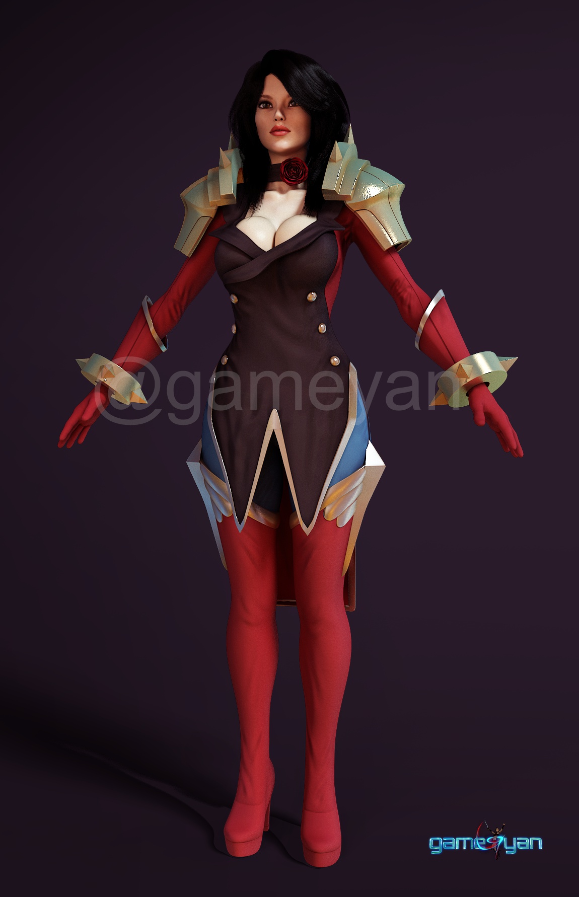 3D Female Fantacy Warrior Character Modeling for Games By 3D Game Art Studio